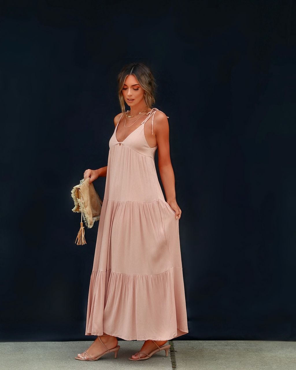 Riverside Tiered Maxi Dress - Latte - FINAL SALE sold by Vici product image thumbnail 5