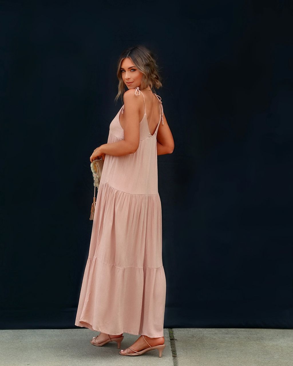 Riverside Tiered Maxi Dress - Latte - FINAL SALE sold by Vici product image thumbnail 2