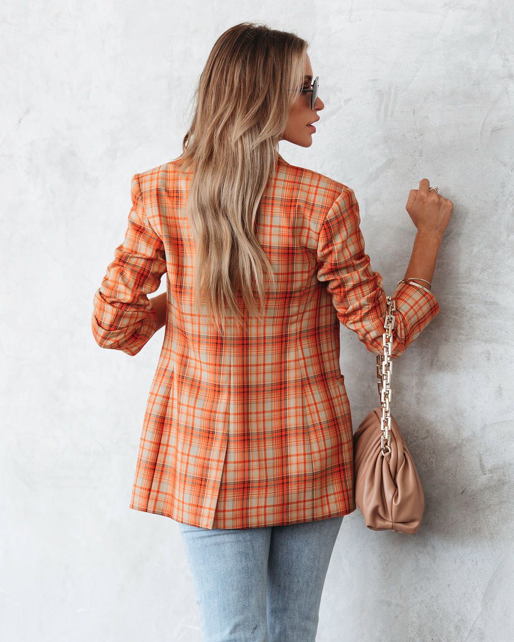 Making Headlines Plaid Pocketed Blazer sold by Vici product image thumbnail 4