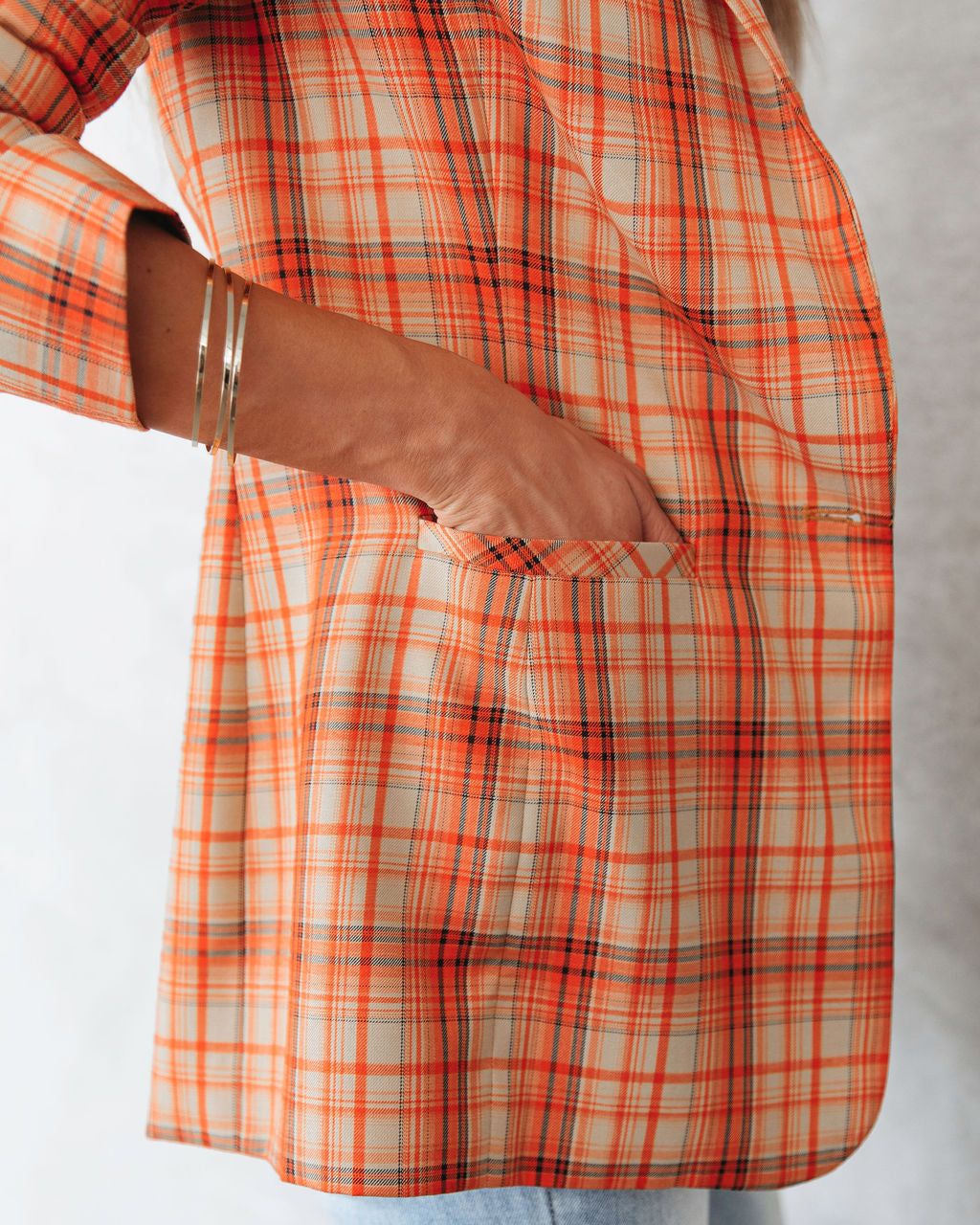 Making Headlines Plaid Pocketed Blazer sold by Vici product image thumbnail 2