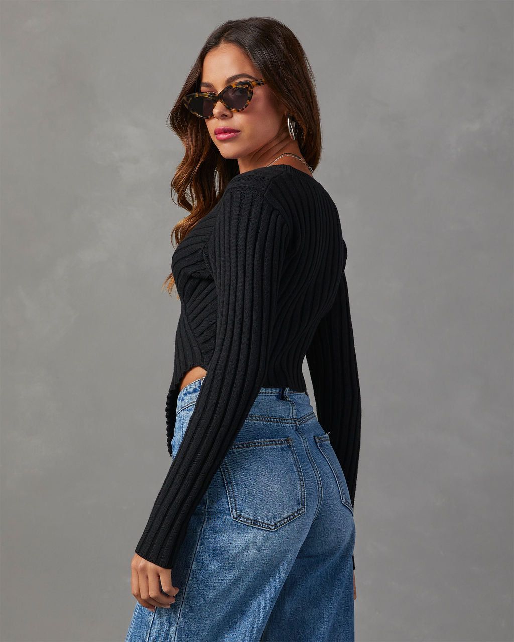 Marcia Cropped Sweater - Black sold by Vici product image thumbnail 4
