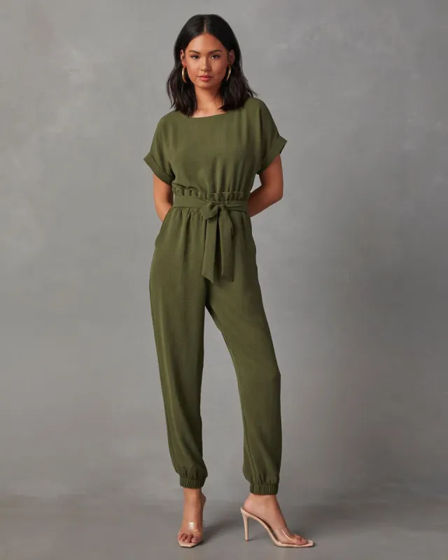Virginia Pocketed Jumpsuit - Olive made by Vici