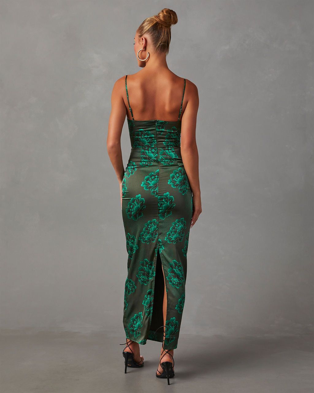 Ivy Satin Floral Slip Midi Dress sold by Vici product image thumbnail 4