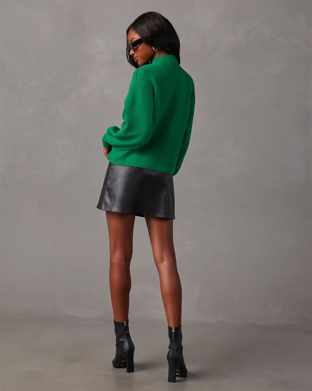 Amsterdam Mock Neck Sweater - Kelly Green sold by Vici product image thumbnail 4