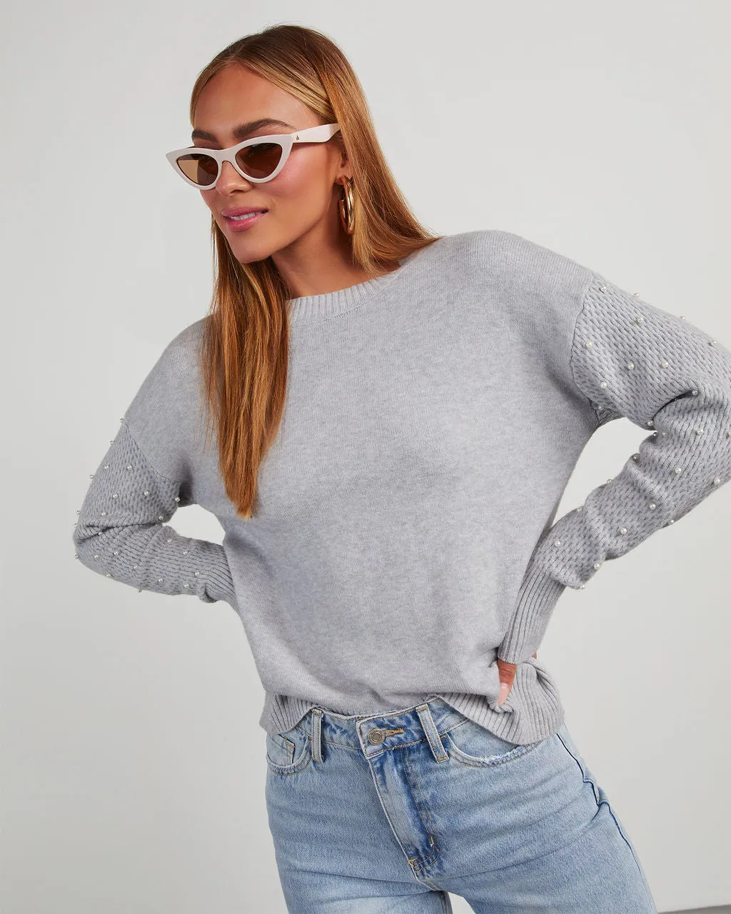 Priscilla Pearl Embellished Sweater sold by Vici product image thumbnail 3