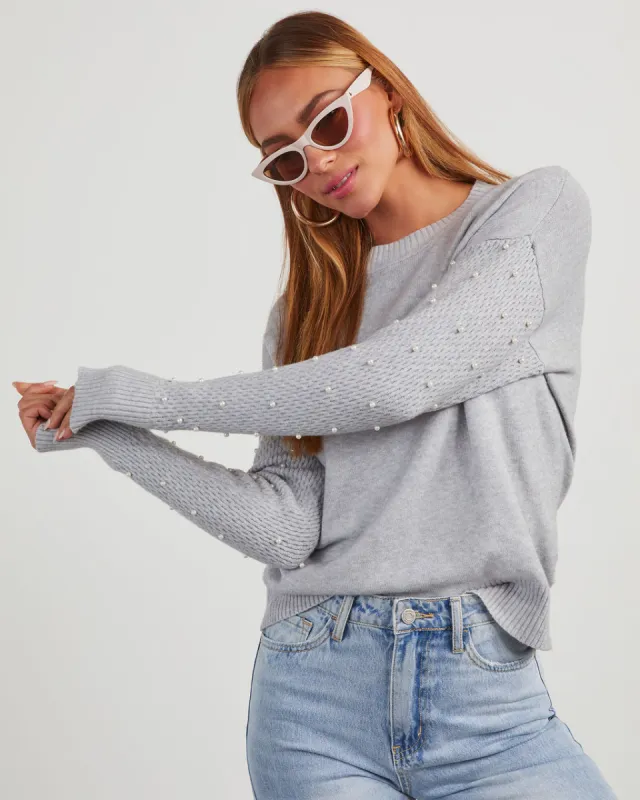 Priscilla Pearl Embellished Sweater sold by Vici