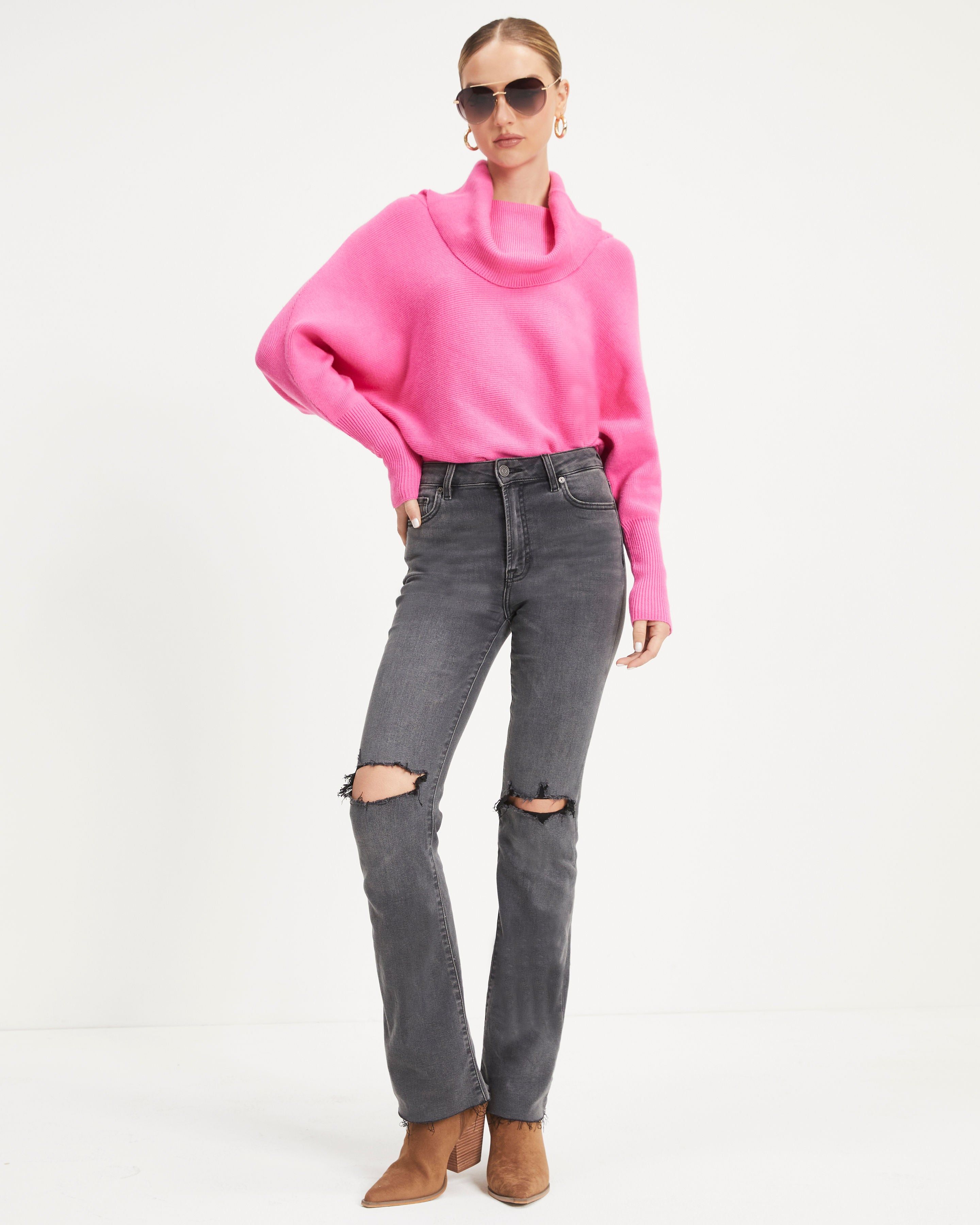 Laurel Knit Turtleneck Sweater - Hot Pink - FINAL SALE sold by Vici product image thumbnail 3