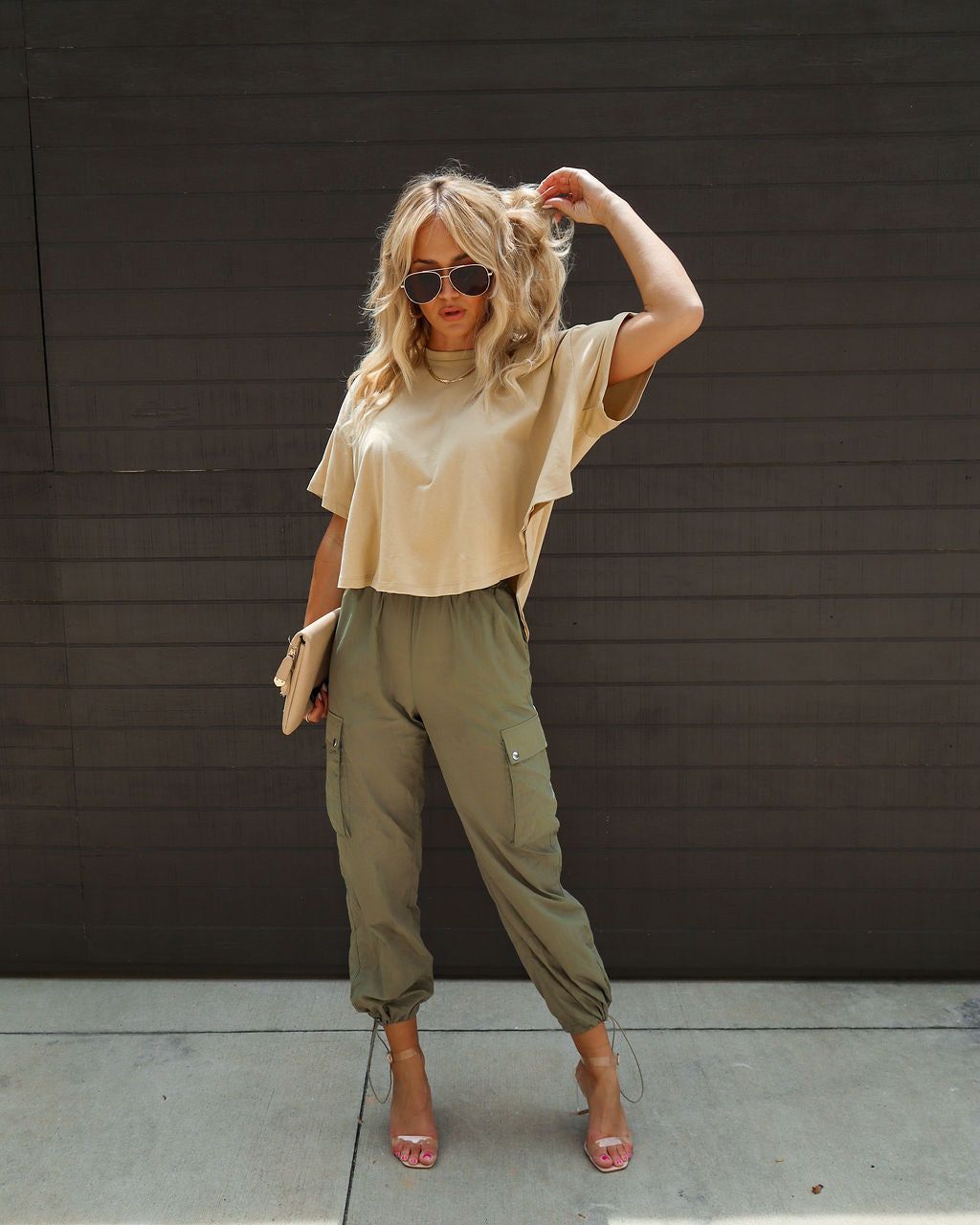 Jackson Cotton Tee - Latte - SALE sold by Vici