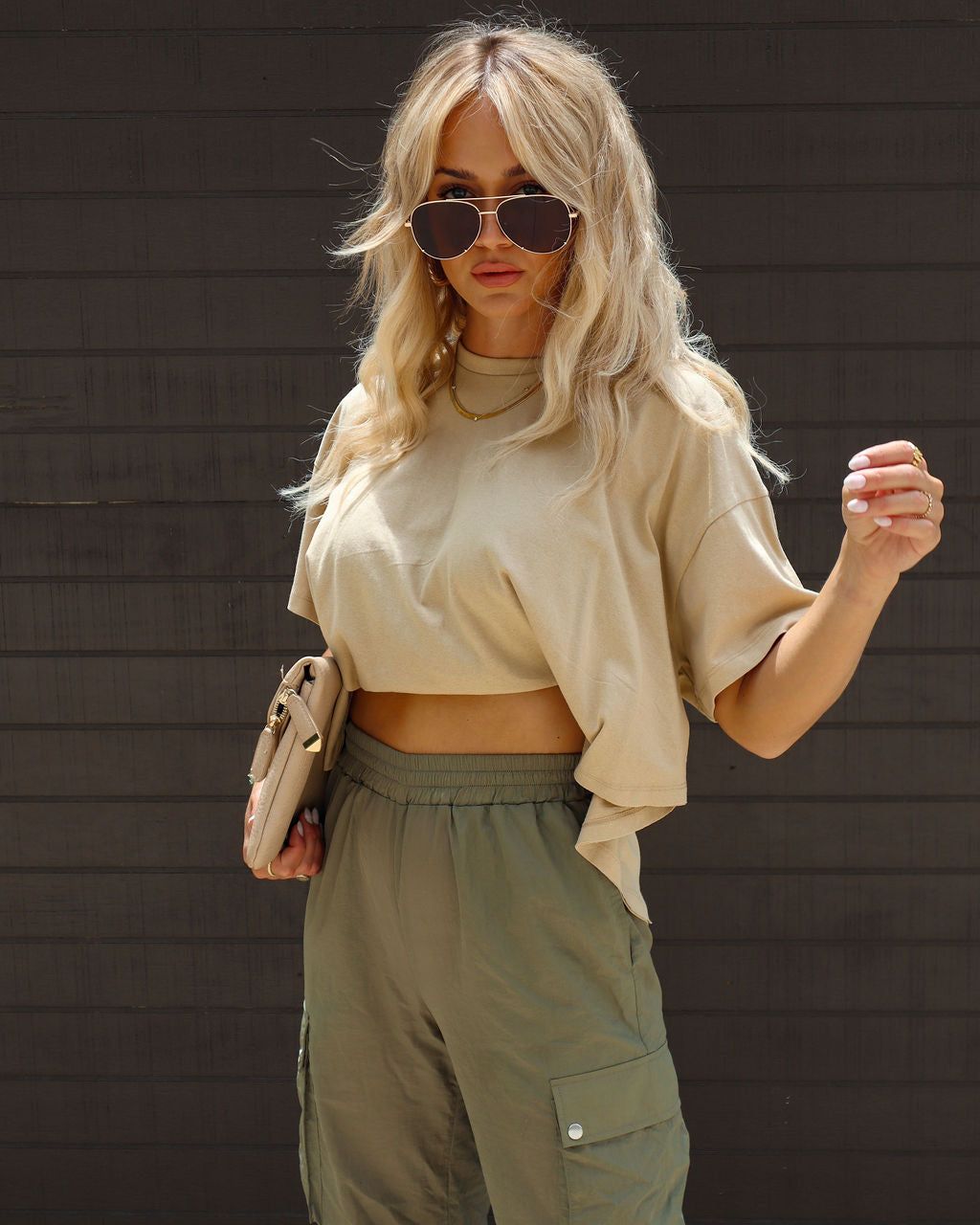 Jackson Cotton Tee - Latte - SALE sold by Vici product image thumbnail 5