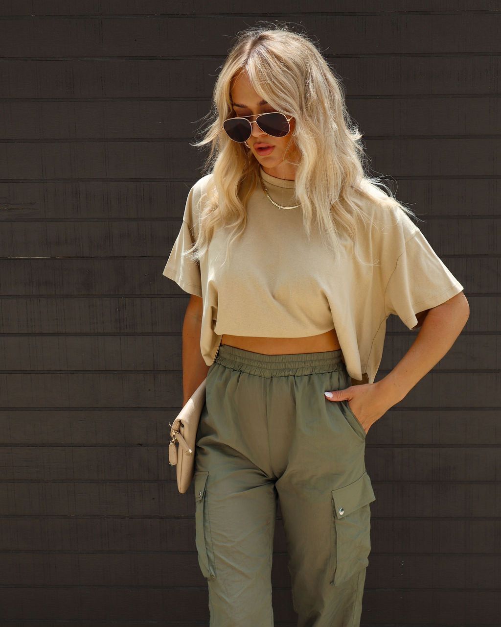 Jackson Cotton Tee - Latte - SALE sold by Vici product image thumbnail 3