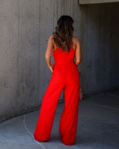 Gosselin Halter Neck Jumpsuit - Red - FINAL SALE sold by Vici