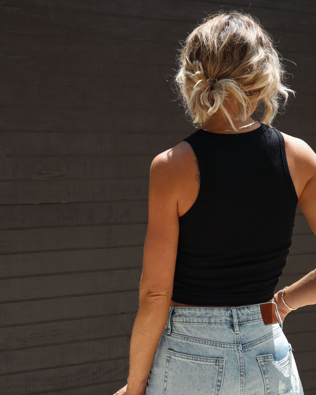 Rory Ruched Tank - Black - FINAL SALE sold by Vici product image thumbnail 2