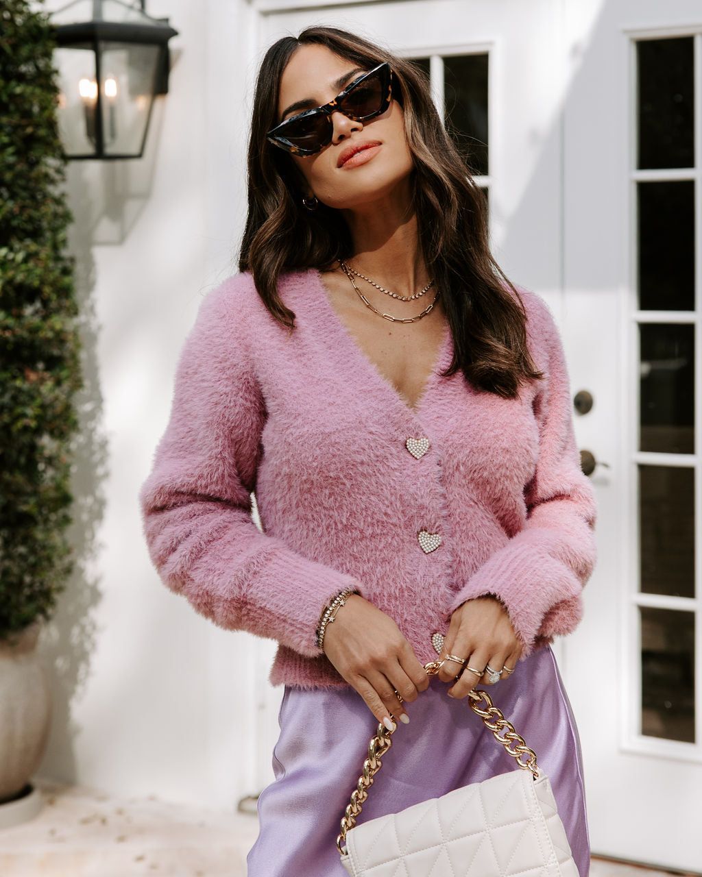 Be Still My Heart Fuzzy Knit Button Front Cardigan - Mauve - FINAL SALE sold by Vici product image thumbnail 6