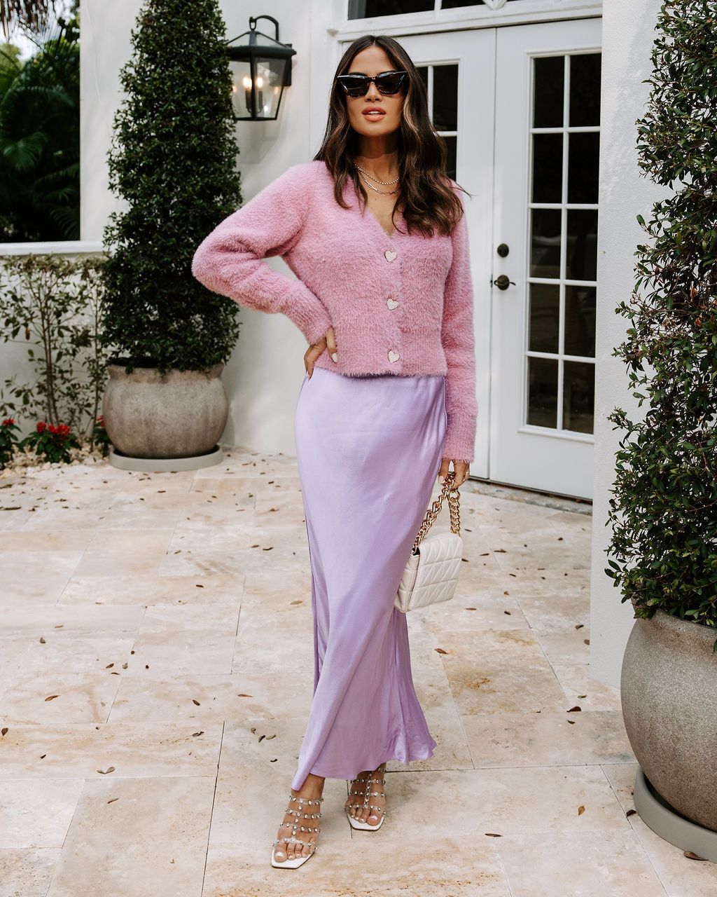 Be Still My Heart Fuzzy Knit Button Front Cardigan - Mauve - FINAL SALE sold by Vici product image thumbnail 3