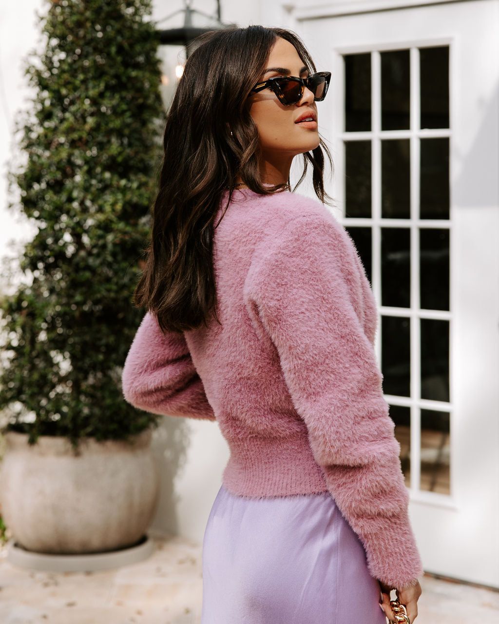 Be Still My Heart Fuzzy Knit Button Front Cardigan - Mauve - FINAL SALE sold by Vici product image thumbnail 5