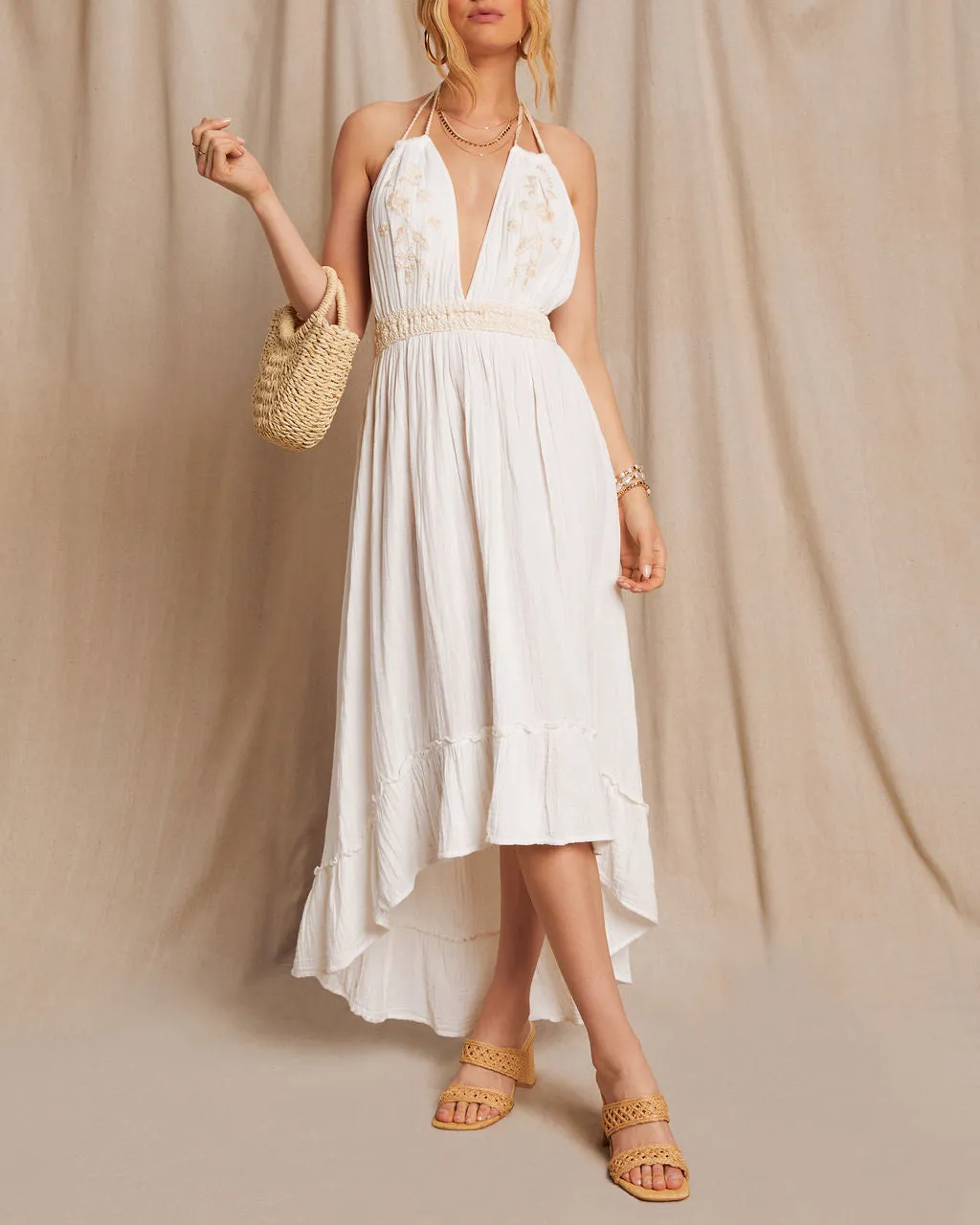 Emmie Crochet Embroidered Maxi Dress sold by Vici product image thumbnail 3