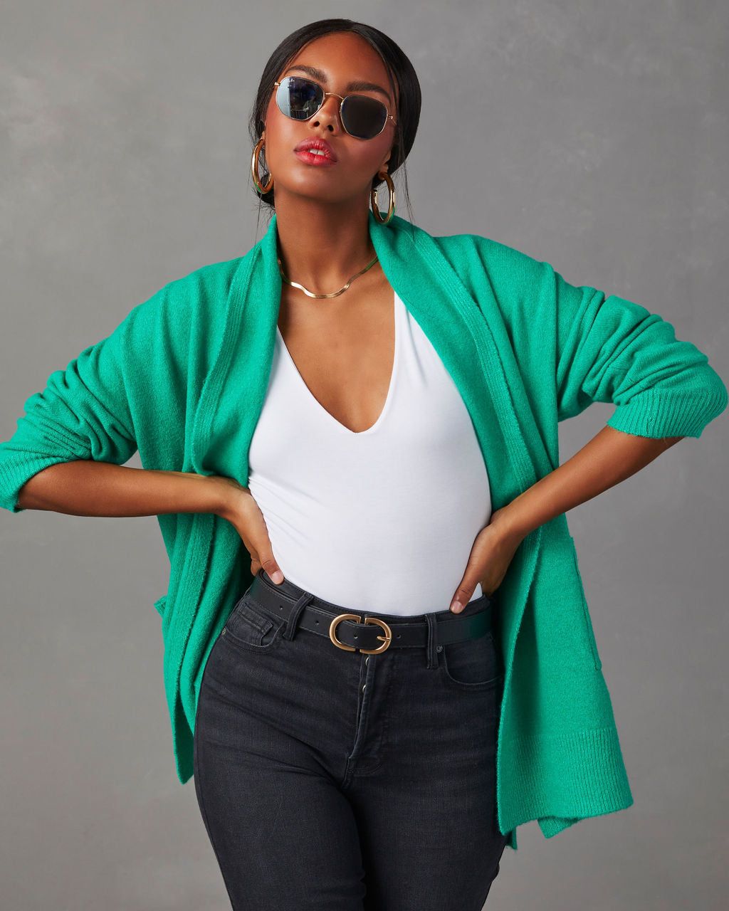 Darleen Oversized Cardigan - Kelly Green - SALE sold by Vici product image thumbnail 2