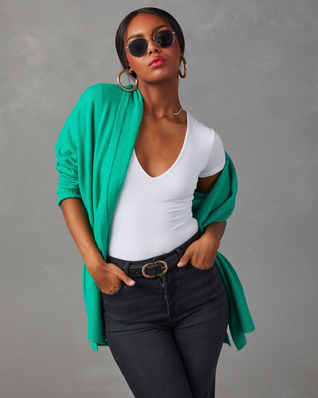 Darleen Oversized Cardigan - Kelly Green - SALE sold by Vici product image thumbnail 6
