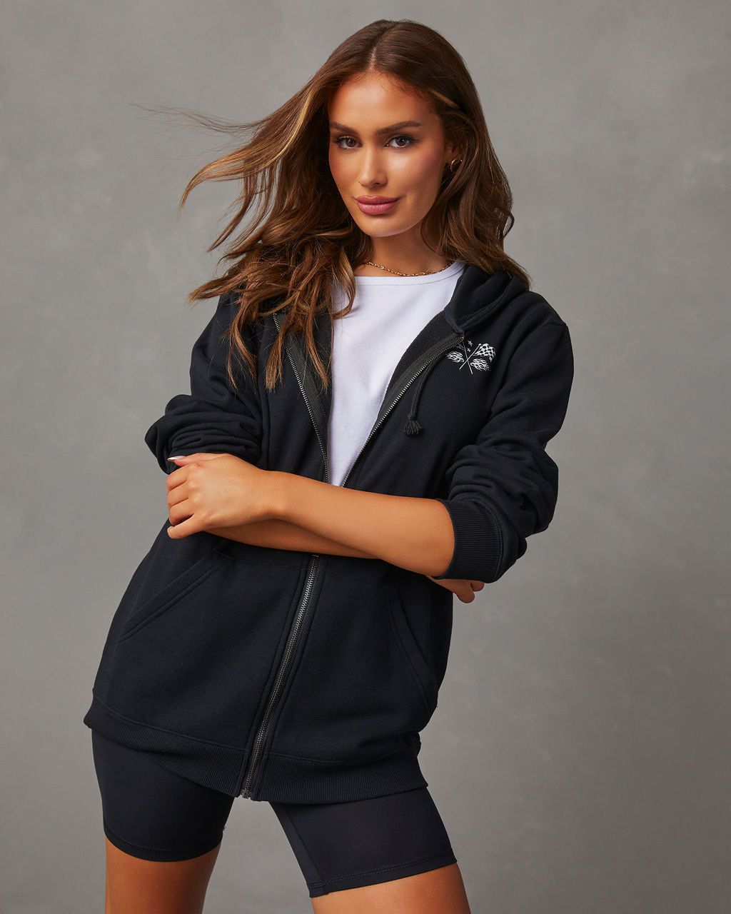 Chasing Dreams Zip Up Hoodie sold by Vici product image thumbnail 3