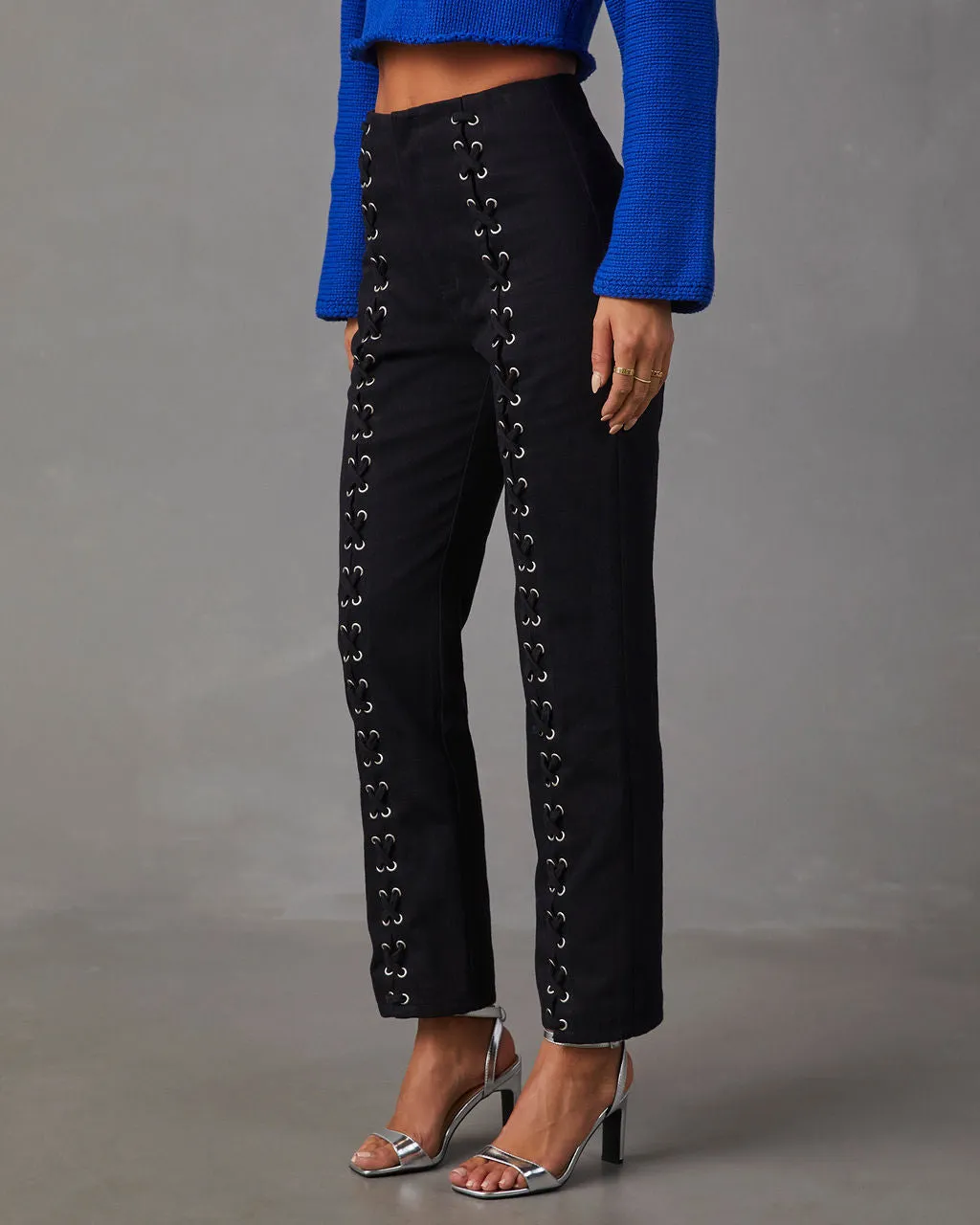Nicolette Lace Up High Rise Pants sold by Vici product image thumbnail 3