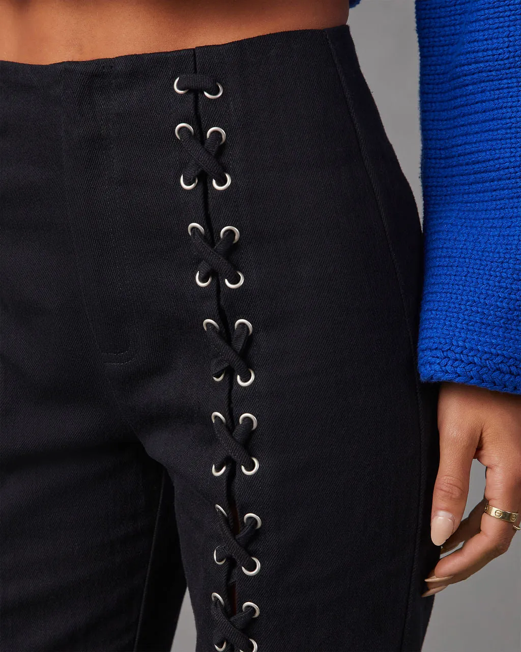 Nicolette Lace Up High Rise Pants sold by Vici product image thumbnail 5