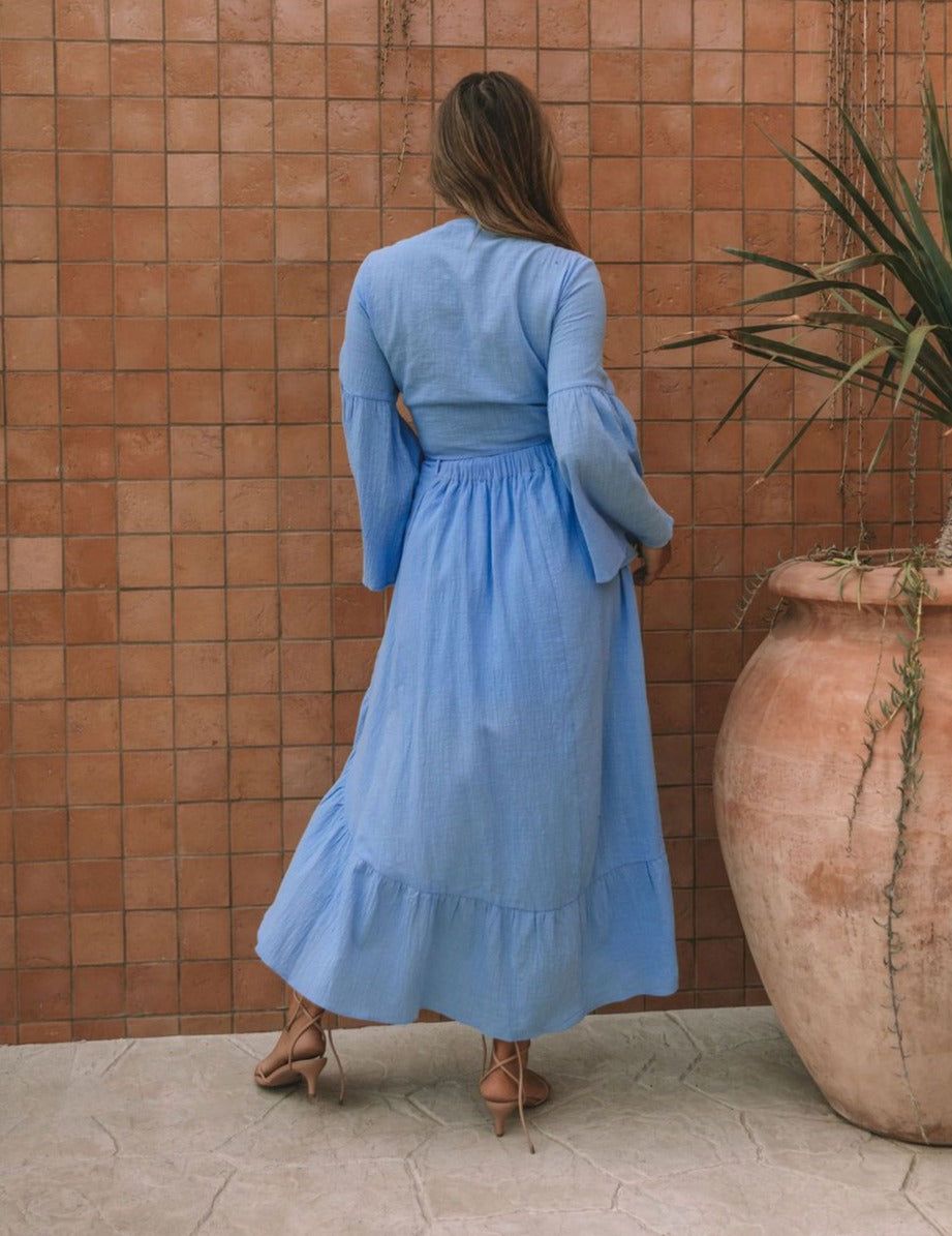 Post Poolside Cotton Tie Top - Blue - FINAL SALE sold by Vici product image thumbnail 2