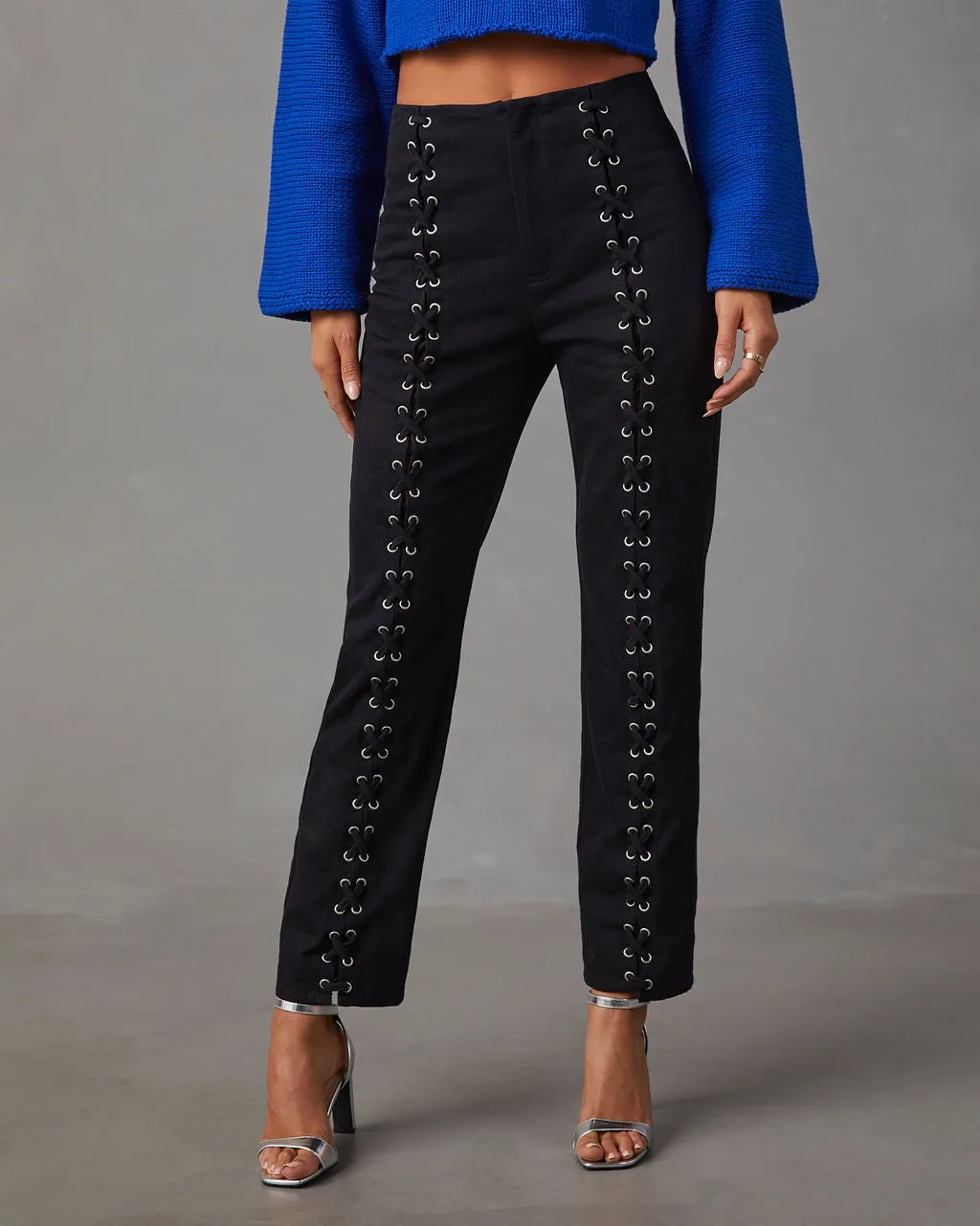 Nicolette Lace Up High Rise Pants sold by Vici product image thumbnail 2