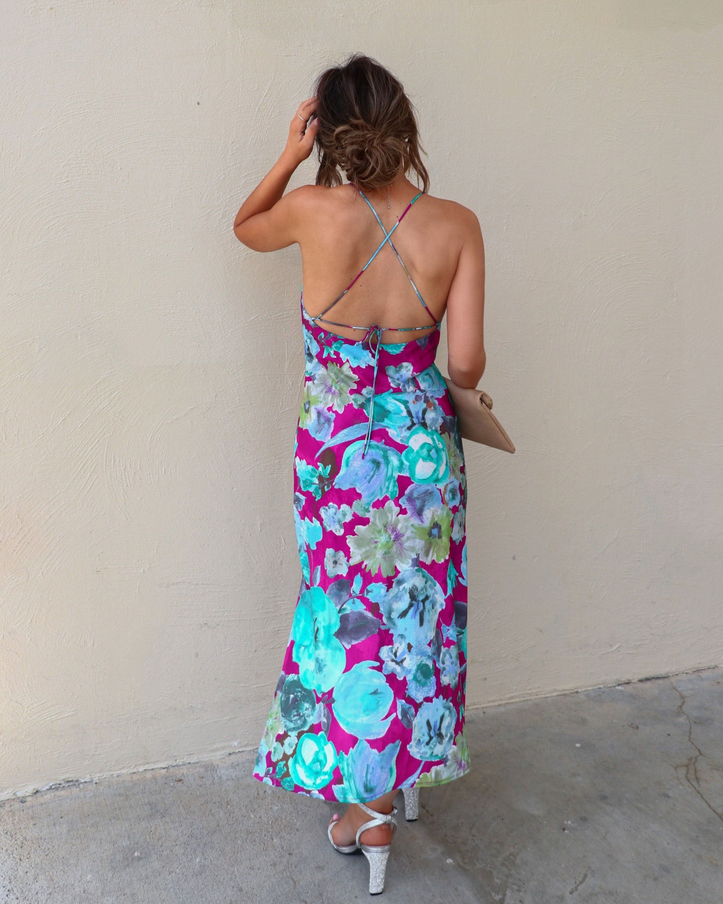 Sako Floral Midi Dress - Magenta/Multi sold by Vici product image thumbnail 4