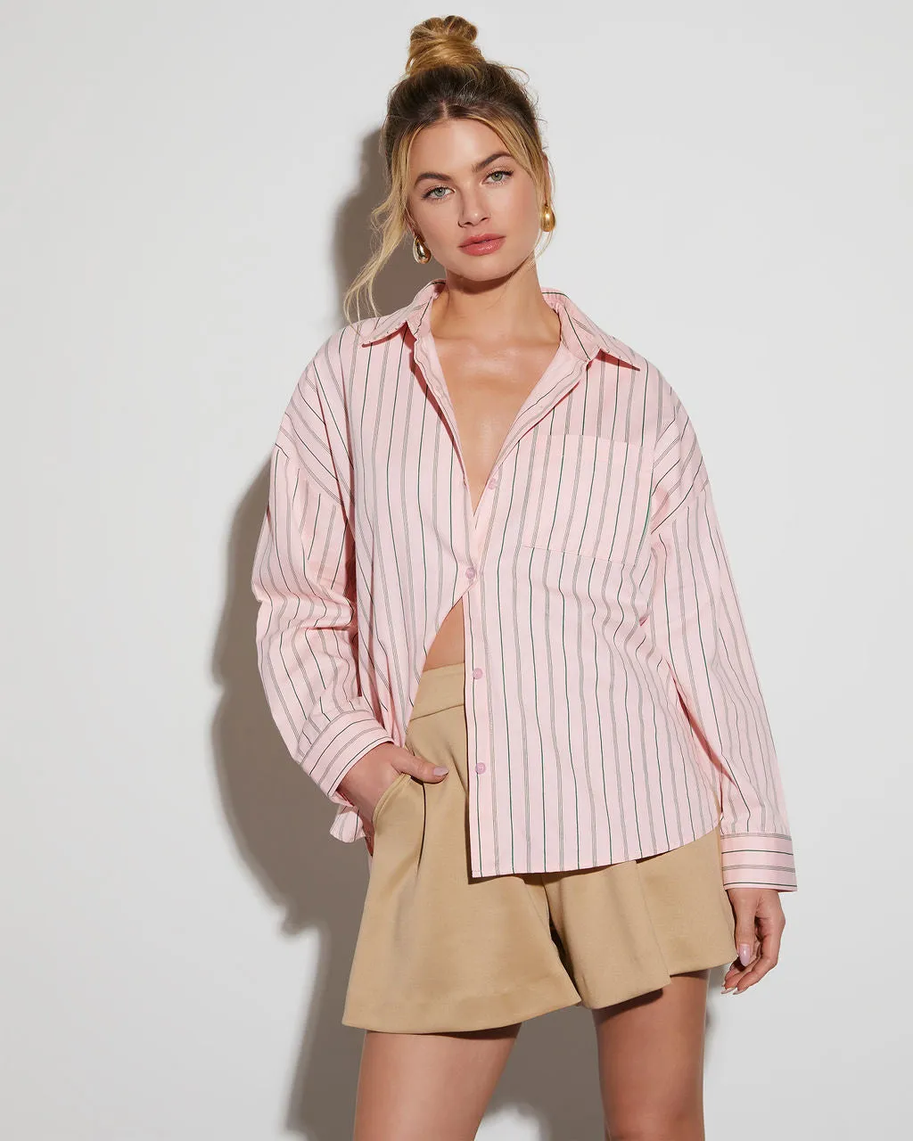 Brandon Poplin Button Down Top sold by Vici product image thumbnail 5