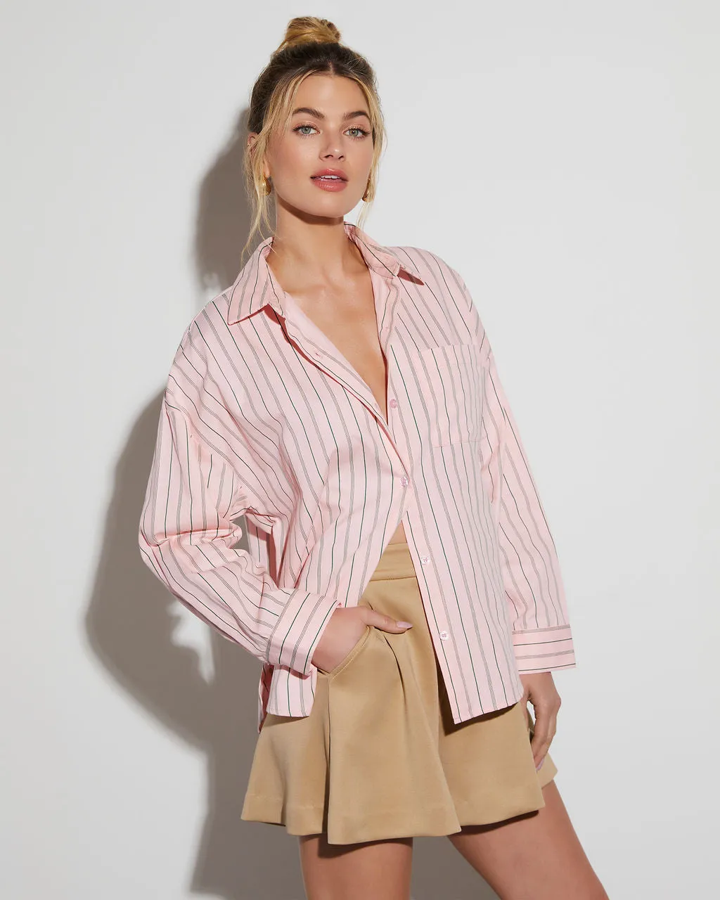 Brandon Poplin Button Down Top sold by Vici product image thumbnail 3