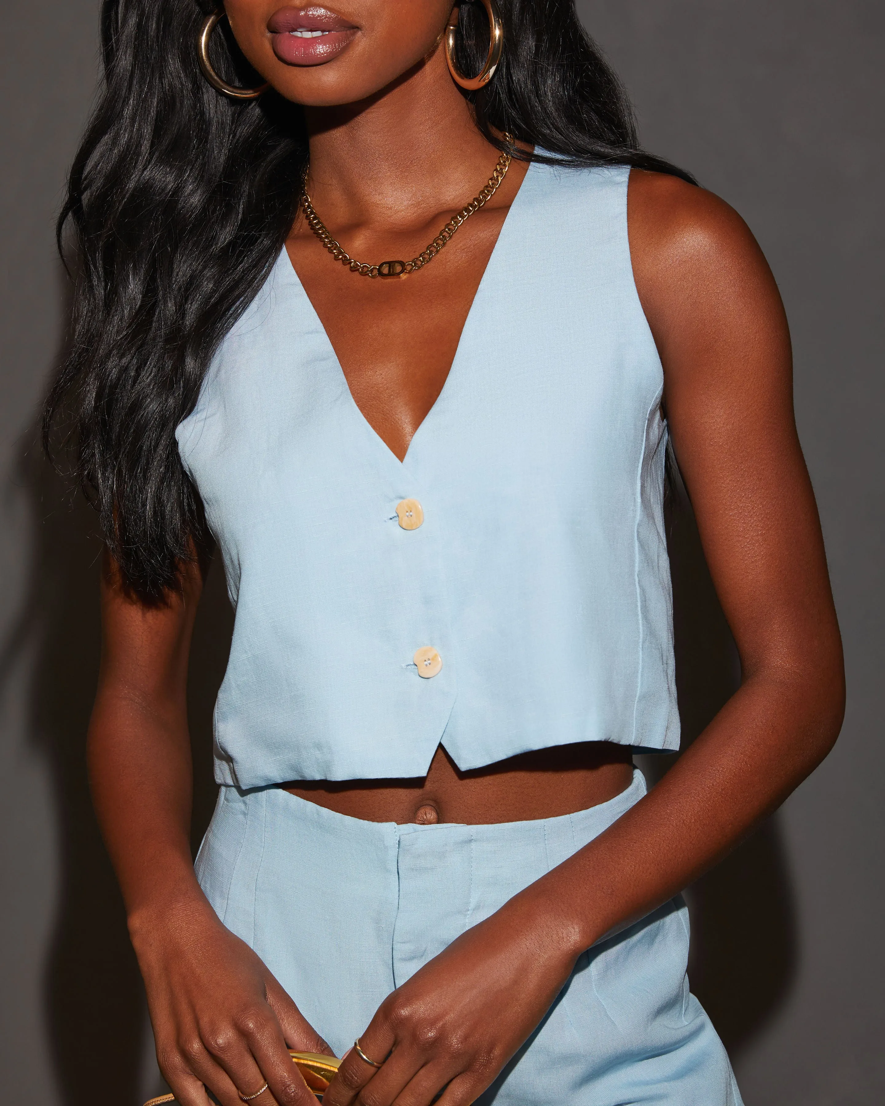 Adley Sleeveless Crop Vest Top sold by Vici product image thumbnail 5