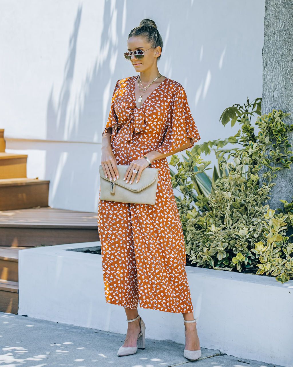 Alaia Printed Tie Front Jumpsuit - FINAL SALE sold by Vici product image thumbnail 9