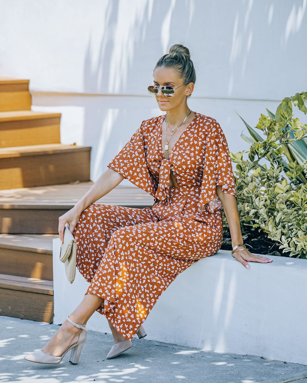 Alaia Printed Tie Front Jumpsuit - FINAL SALE sold by Vici product image thumbnail 5