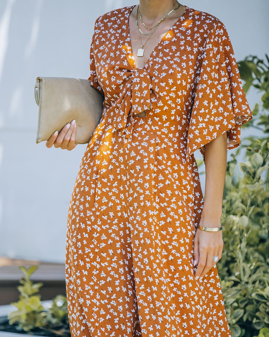 Alaia Printed Tie Front Jumpsuit - FINAL SALE sold by Vici product image thumbnail 7