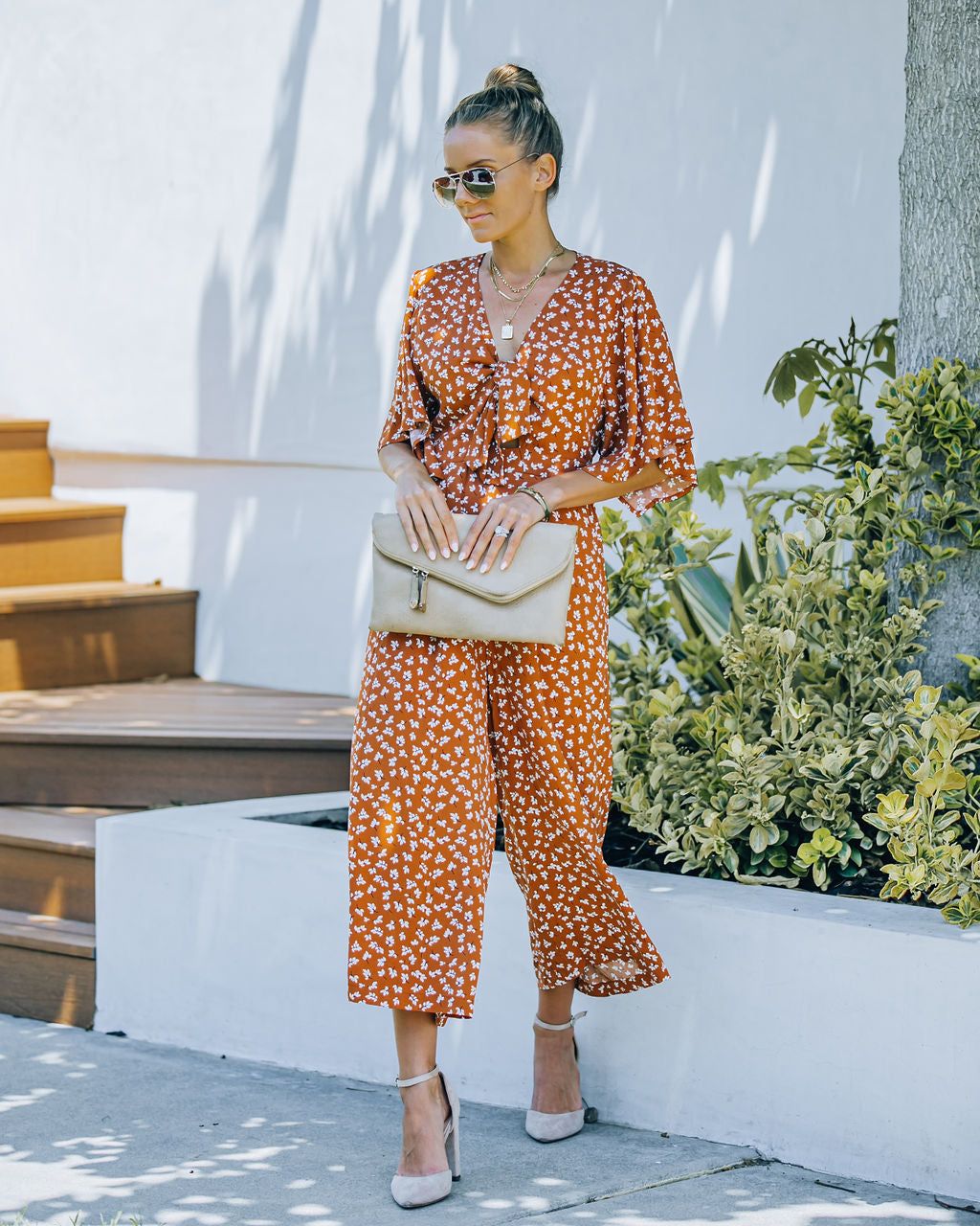 Alaia Printed Tie Front Jumpsuit - FINAL SALE sold by Vici product image thumbnail 8