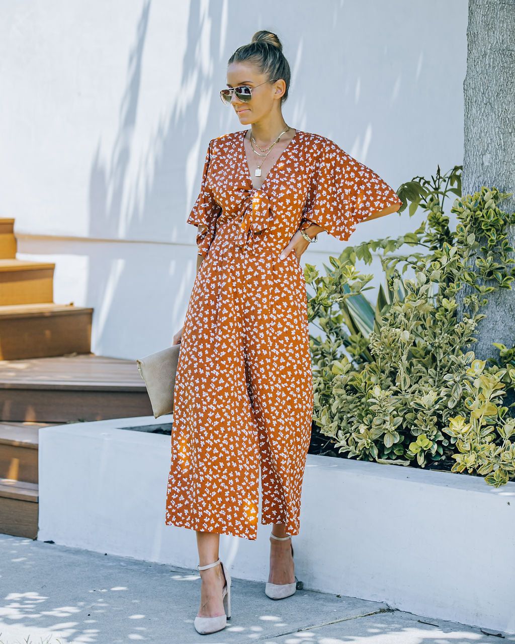 Alaia Printed Tie Front Jumpsuit - FINAL SALE sold by Vici product image thumbnail 3