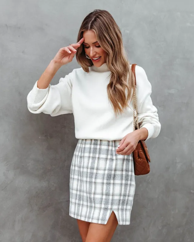 All On Me Plaid Mini Skirt sold by Vici