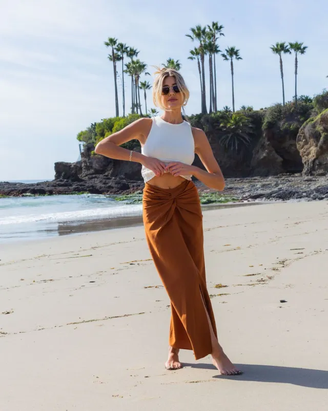 Martine Twisted Front Slit Maxi Skirt sold by Vici