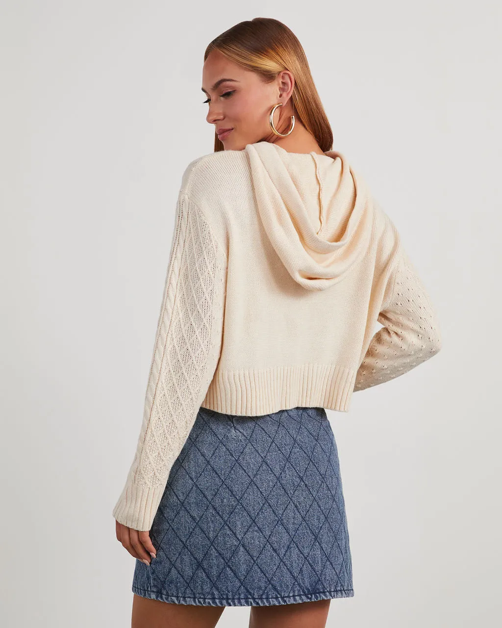 Lillian Cable Knit Hooded Sweater sold by Vici product image thumbnail 5