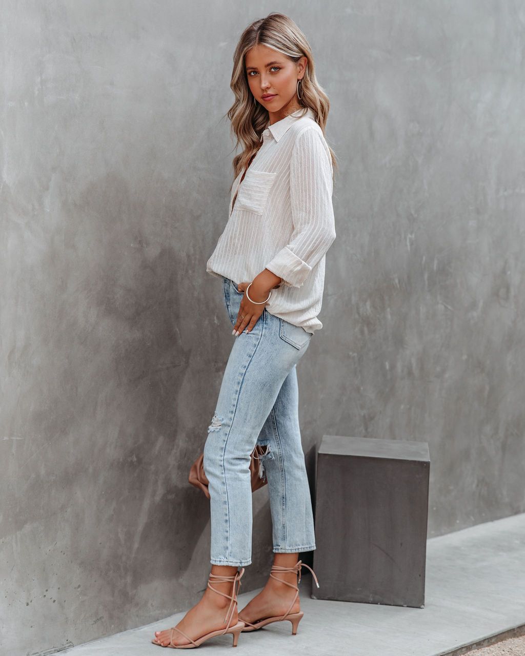 Rodeo Textured Button Down Blouse - FINAL SALE sold by Vici product image thumbnail 7