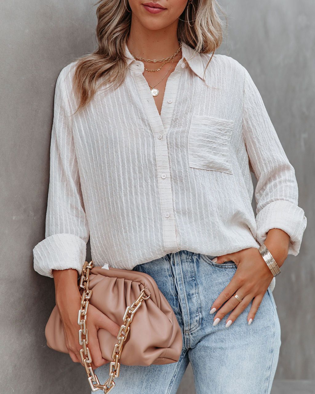 Rodeo Textured Button Down Blouse - FINAL SALE sold by Vici product image thumbnail 5
