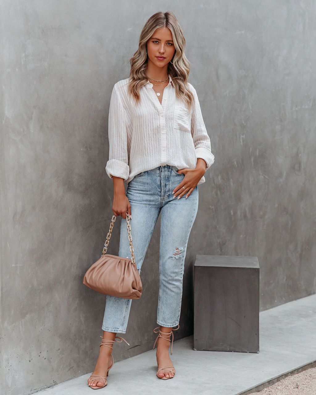 Rodeo Textured Button Down Blouse - FINAL SALE sold by Vici product image thumbnail 8