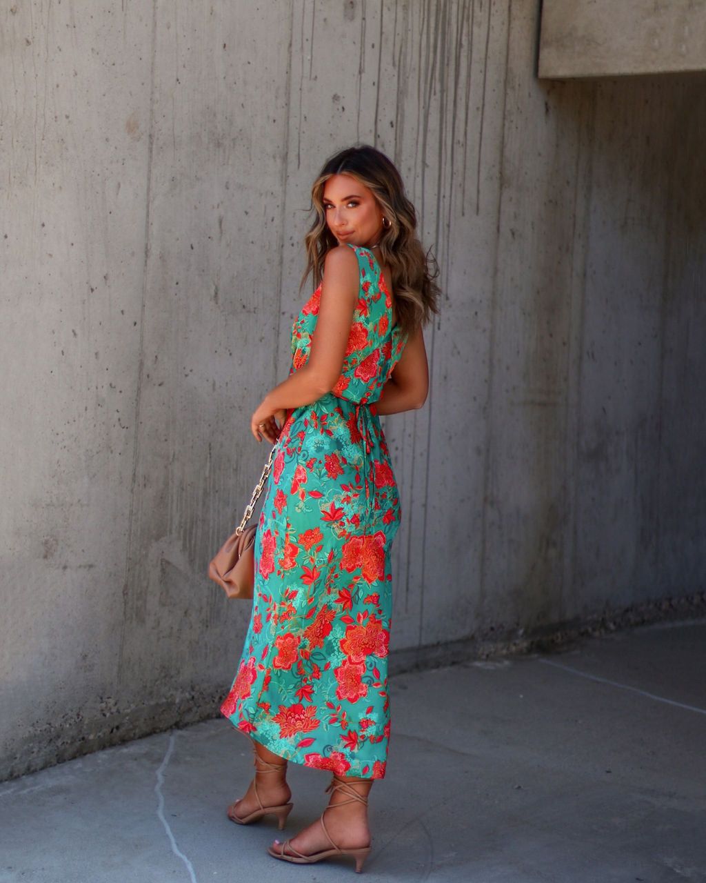 Emery Satin Sleeveless Midi Dress sold by Vici product image thumbnail 2