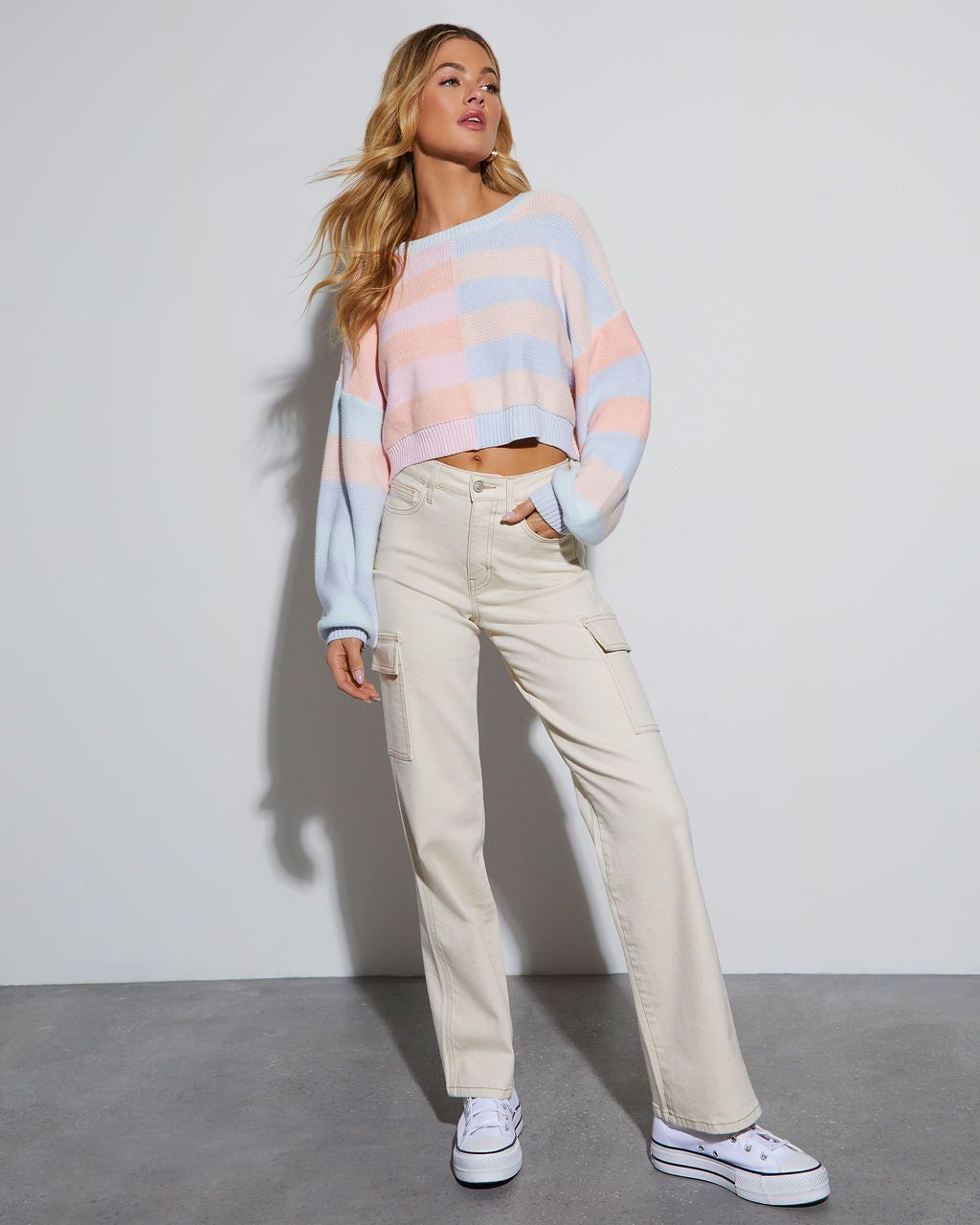 Mixed Feelings Knit Striped Colorblock Sweater sold by Vici product image thumbnail 4