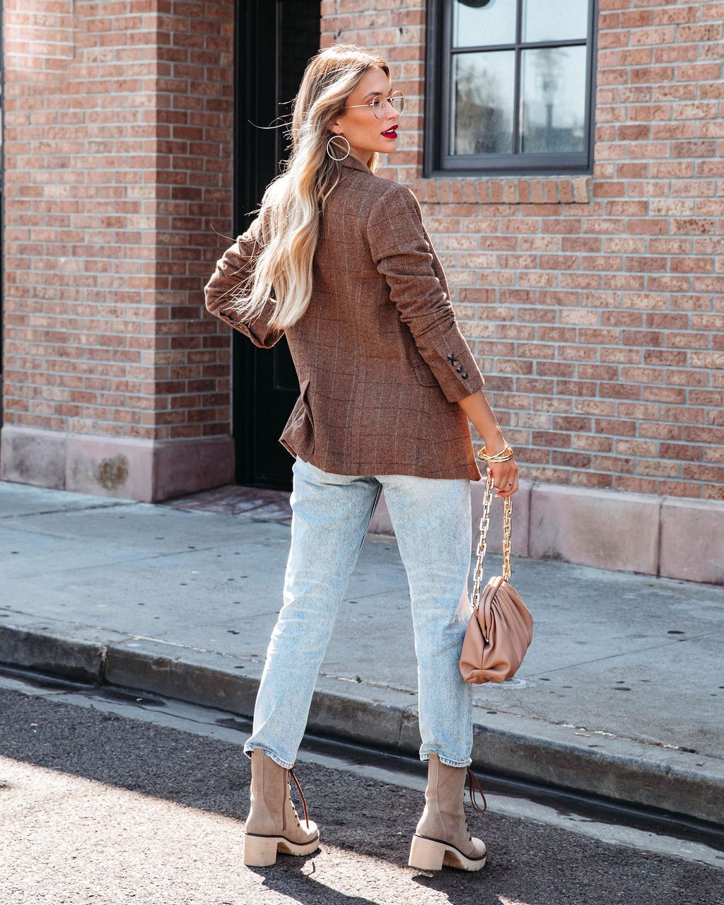 Glasgow Pocketed Herringbone Blazer sold by Vici product image thumbnail 4