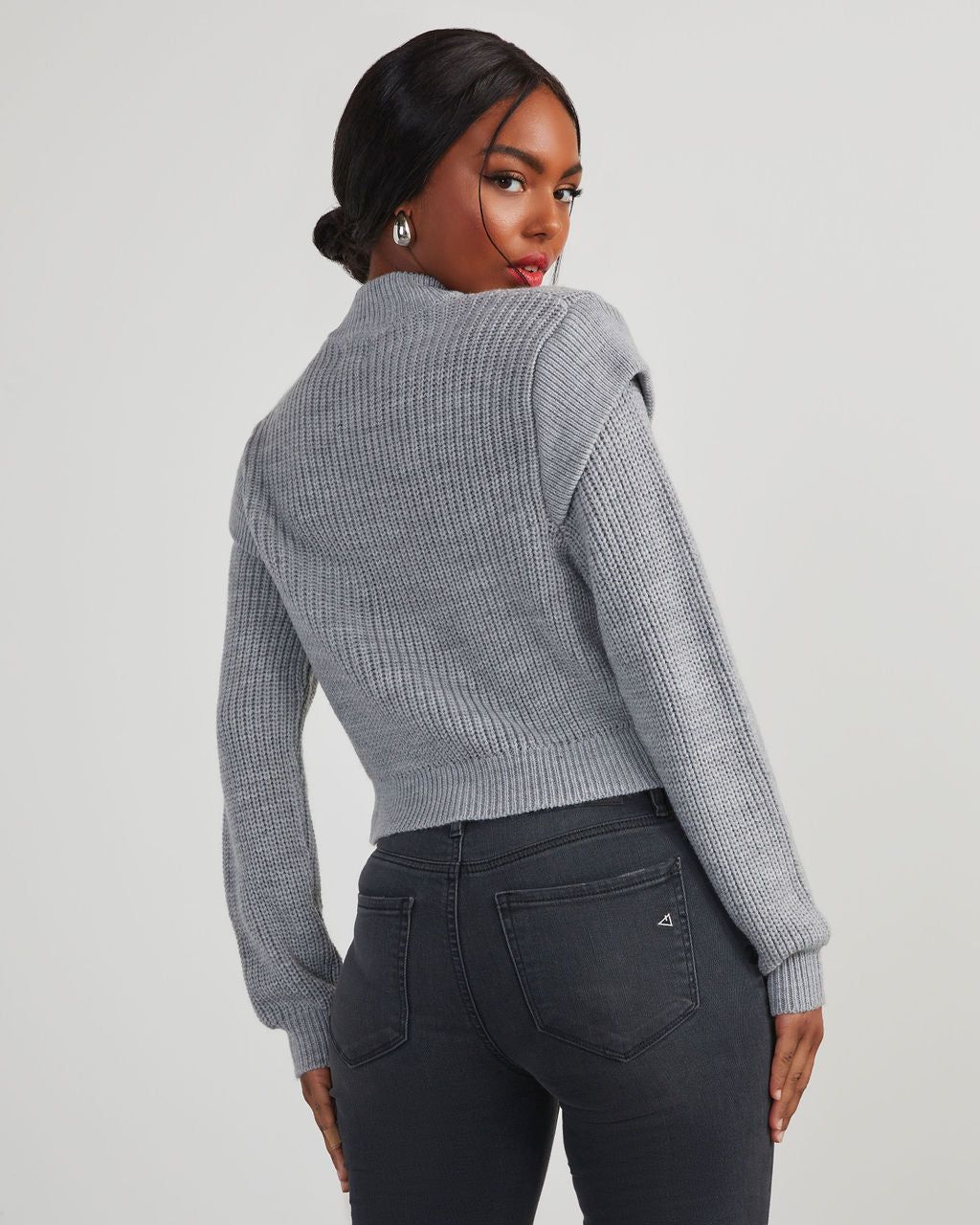 Nonnie Knit Pullover Sweater - Heather Grey sold by Vici product image thumbnail 4