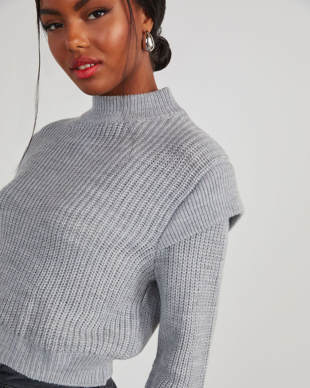 Nonnie Knit Pullover Sweater - Heather Grey sold by Vici product image thumbnail 5