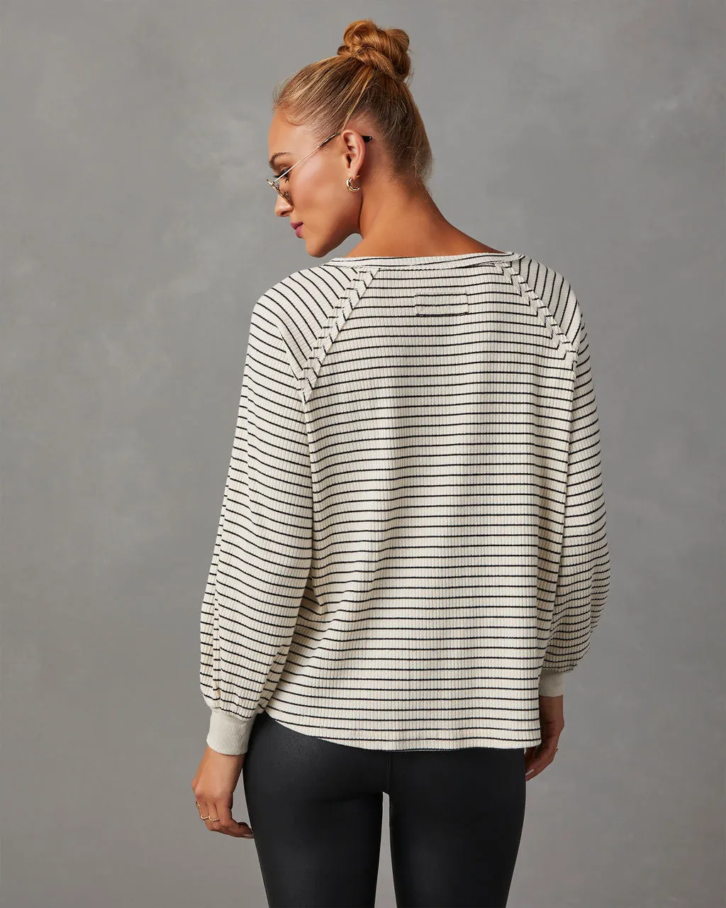 Jacey Cotton Striped Long Sleeve Top sold by Vici product image thumbnail 4