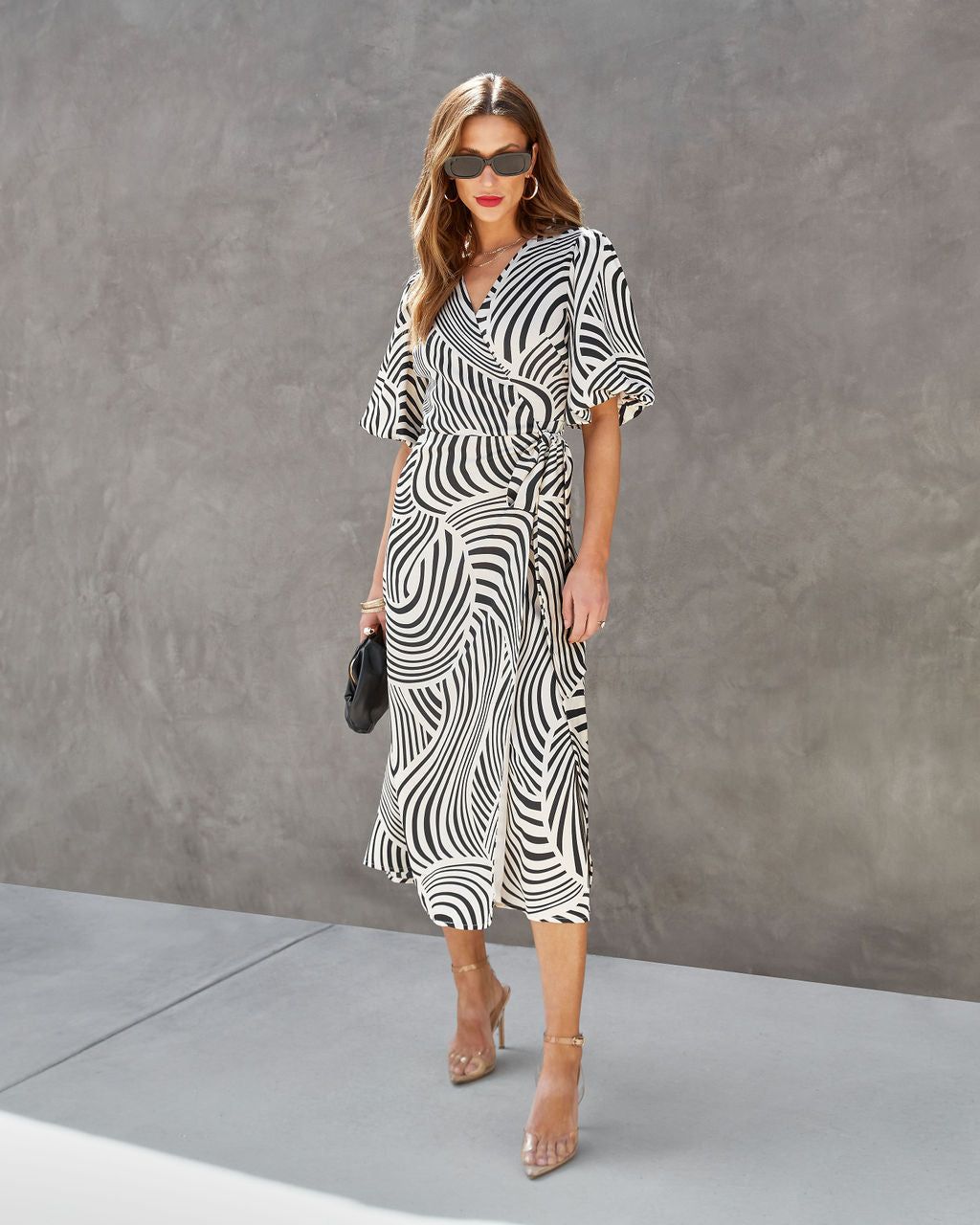 Xavier Printed Wrap Midi Dress sold by Vici product image thumbnail 3