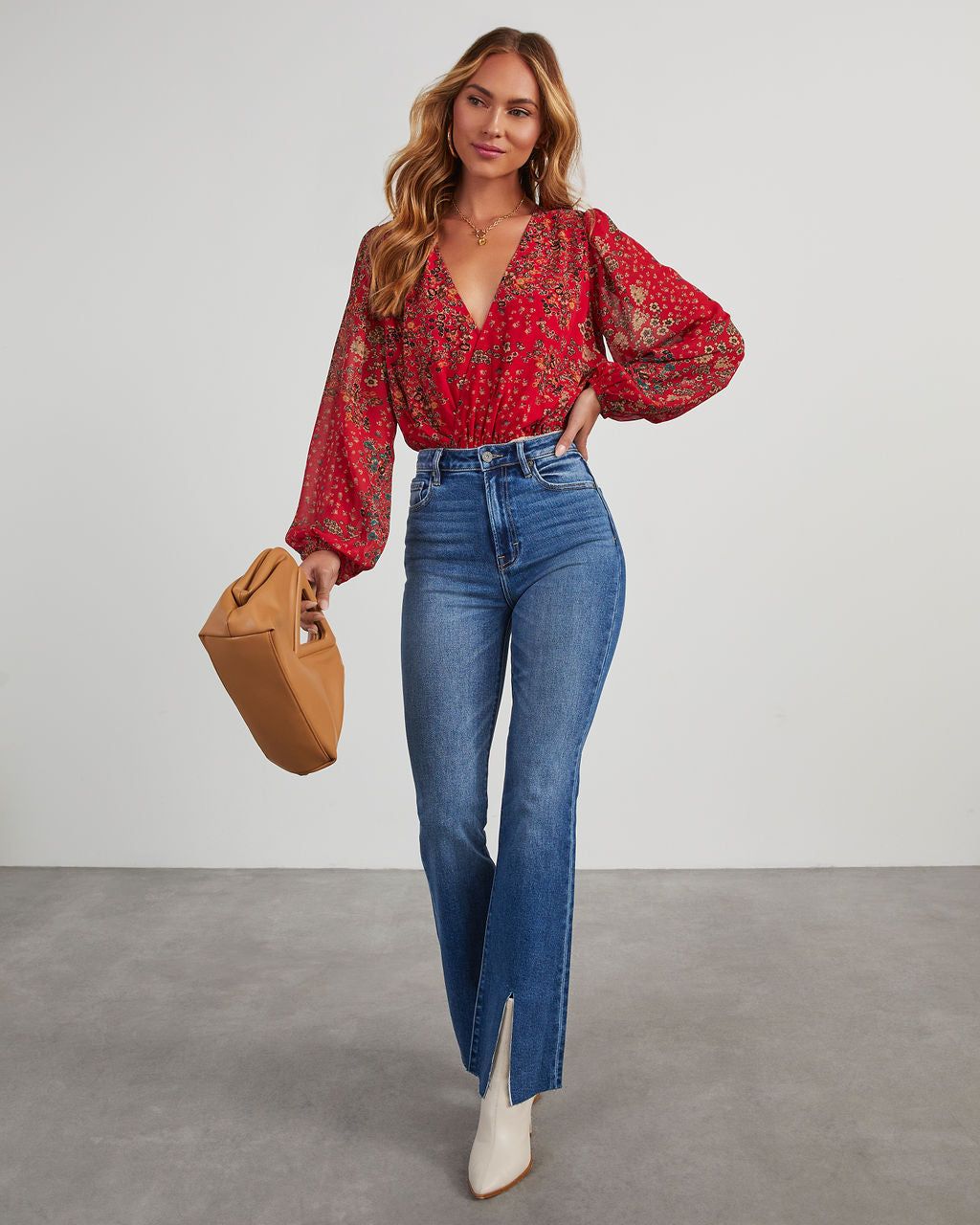 Joyce Floral V-Neck Bodysuit sold by Vici product image thumbnail 2